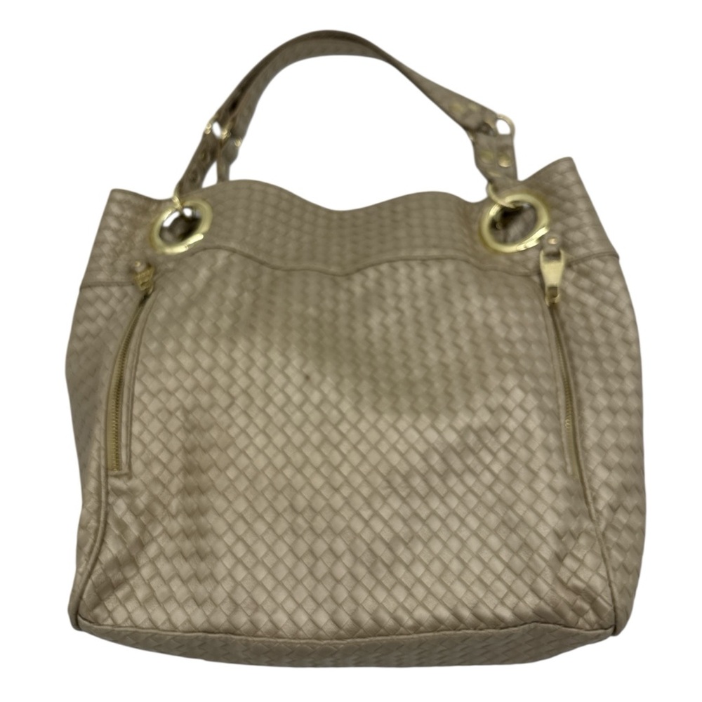 Steve Madden Woven Look Tote/Bag in Champagne